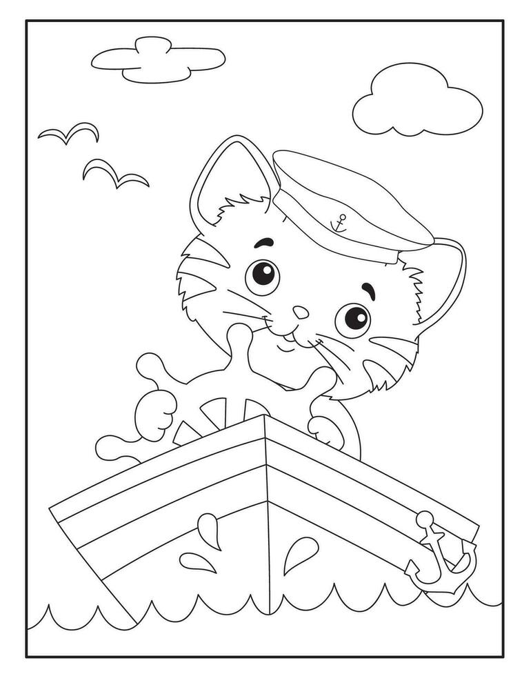 extraordinariamente hermosa gato colorante paginas para niños. vector