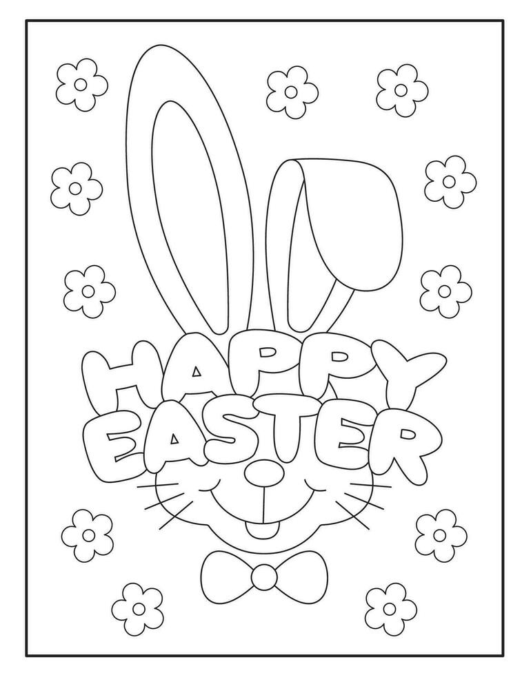 Easter bunny Coloring Pages for Kids vector