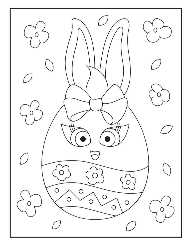 Easter egg Coloring Pages for Kids vector