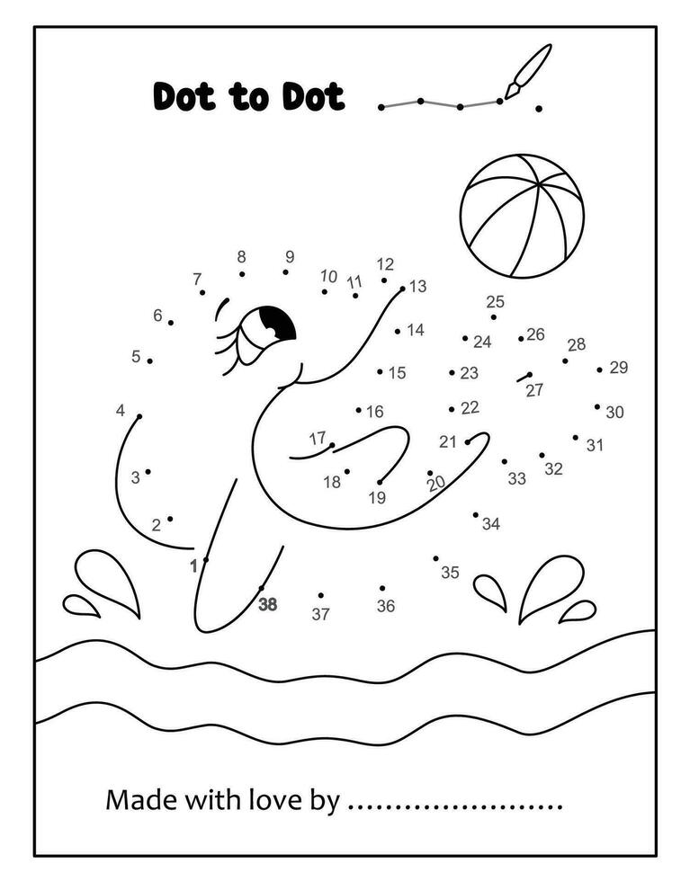 Connect the dot coloring pages for kids vector