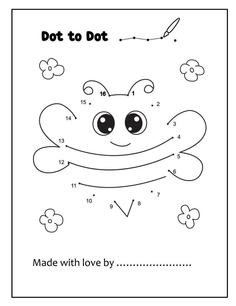 Connect the dot coloring pages for kids vector