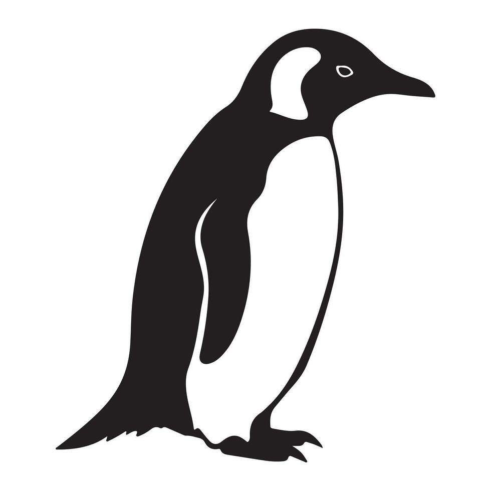 A black Silhouette penguin animal vactor vector