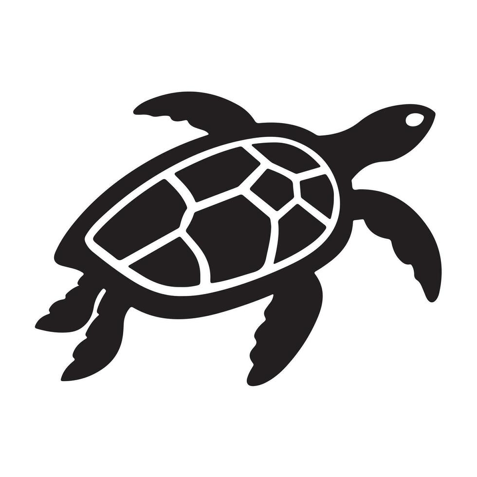 un negro silueta Tortuga animal vactor vector