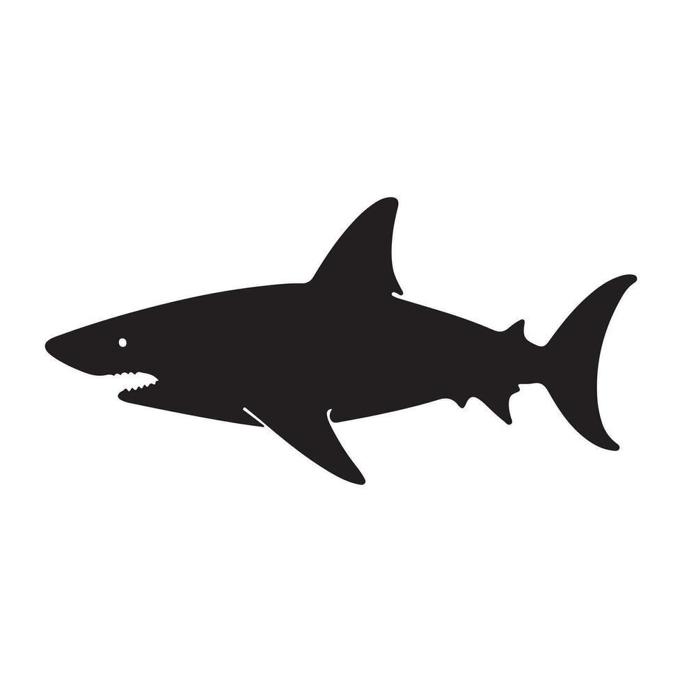 un negro silueta tiburón animal vector