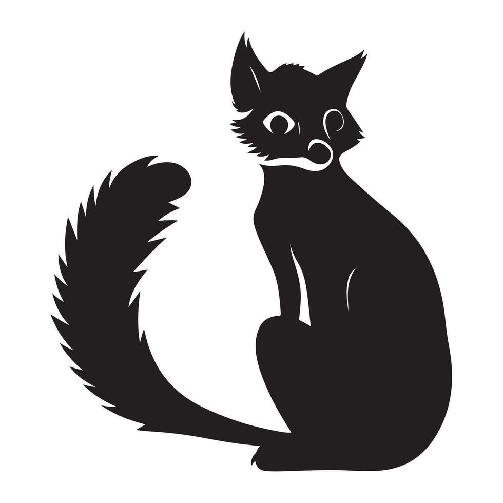 A black Silhouette lemur animal vactor vector