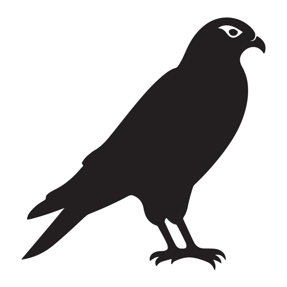 A black Silhouette falcon animal vector