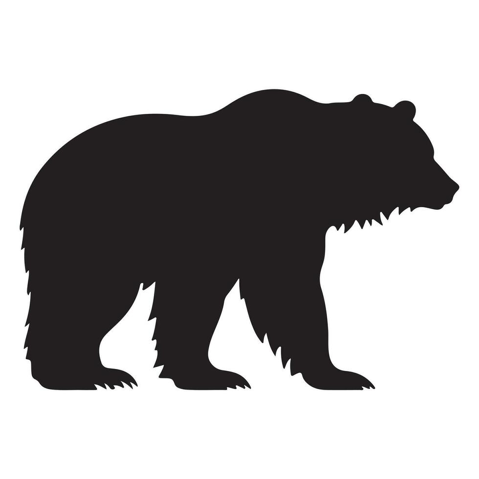 un negro silueta polar oso animal vactor vector