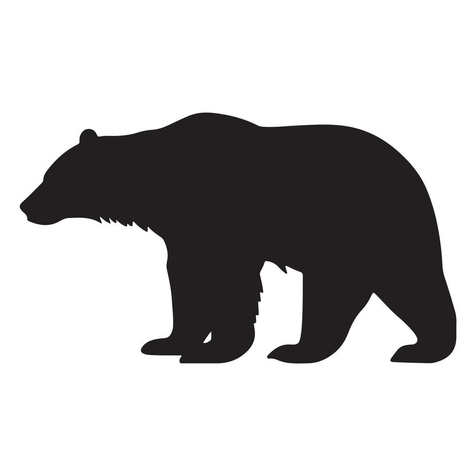 un negro silueta polar oso animal vactor vector