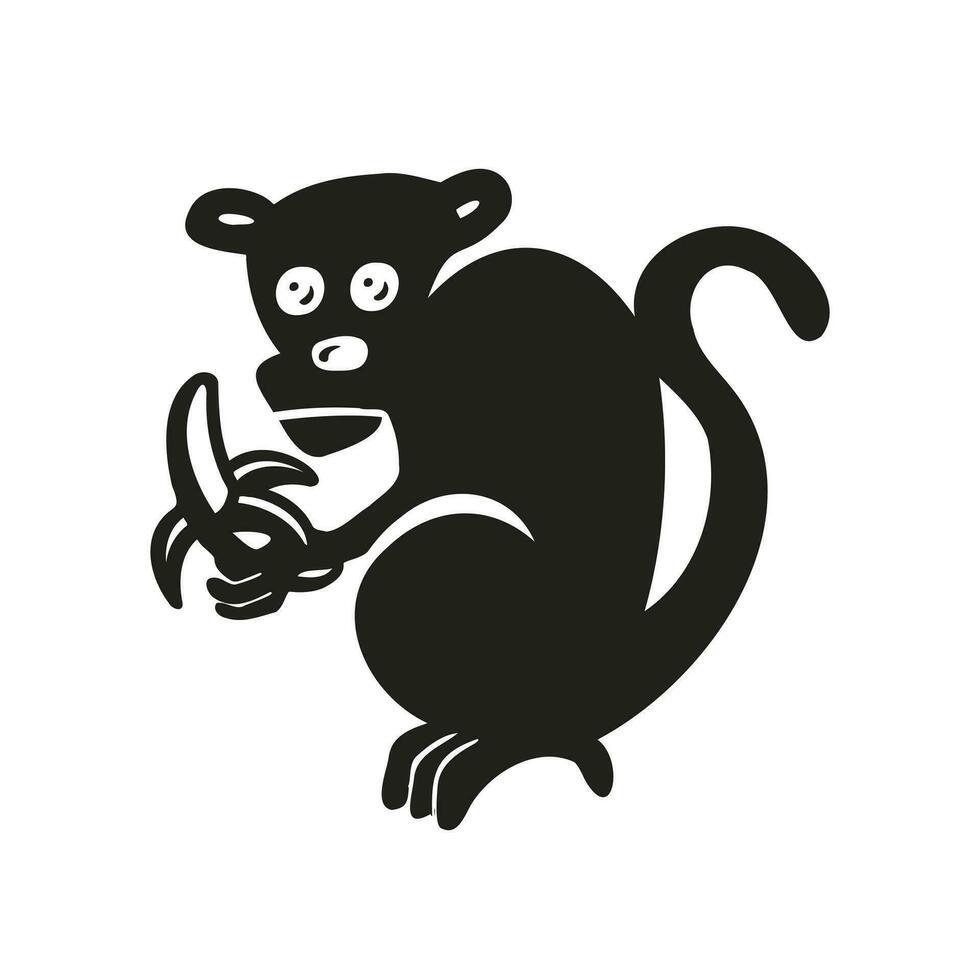 mono tití silueta, símbolo, vector ilustración eps 10