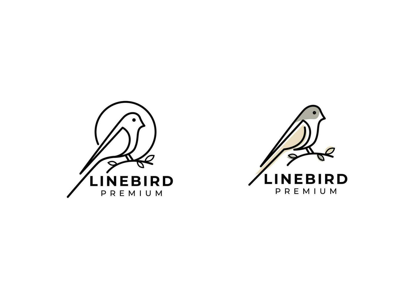 Bird Line Icon Symbol. Bird Logo Stock Vector Emblem Design. Line Drawing.