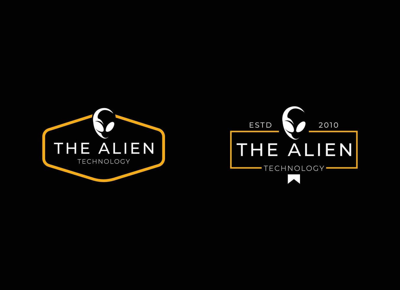 alien head, vector logo icon