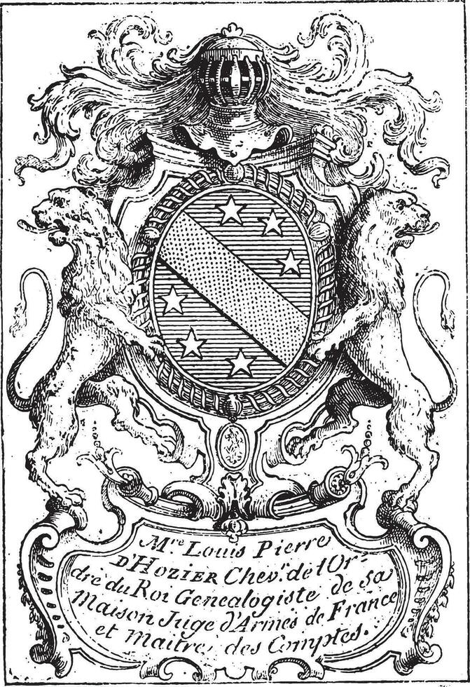 Bookplate, vintage engraving. vector