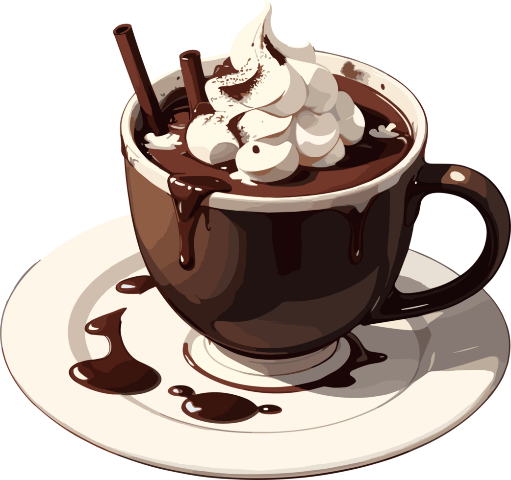 AI generated Chocolate Drink with Whipped Cream Image png