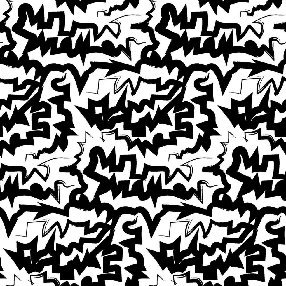 Black Scribbles Grunge Seamless Pattern vector