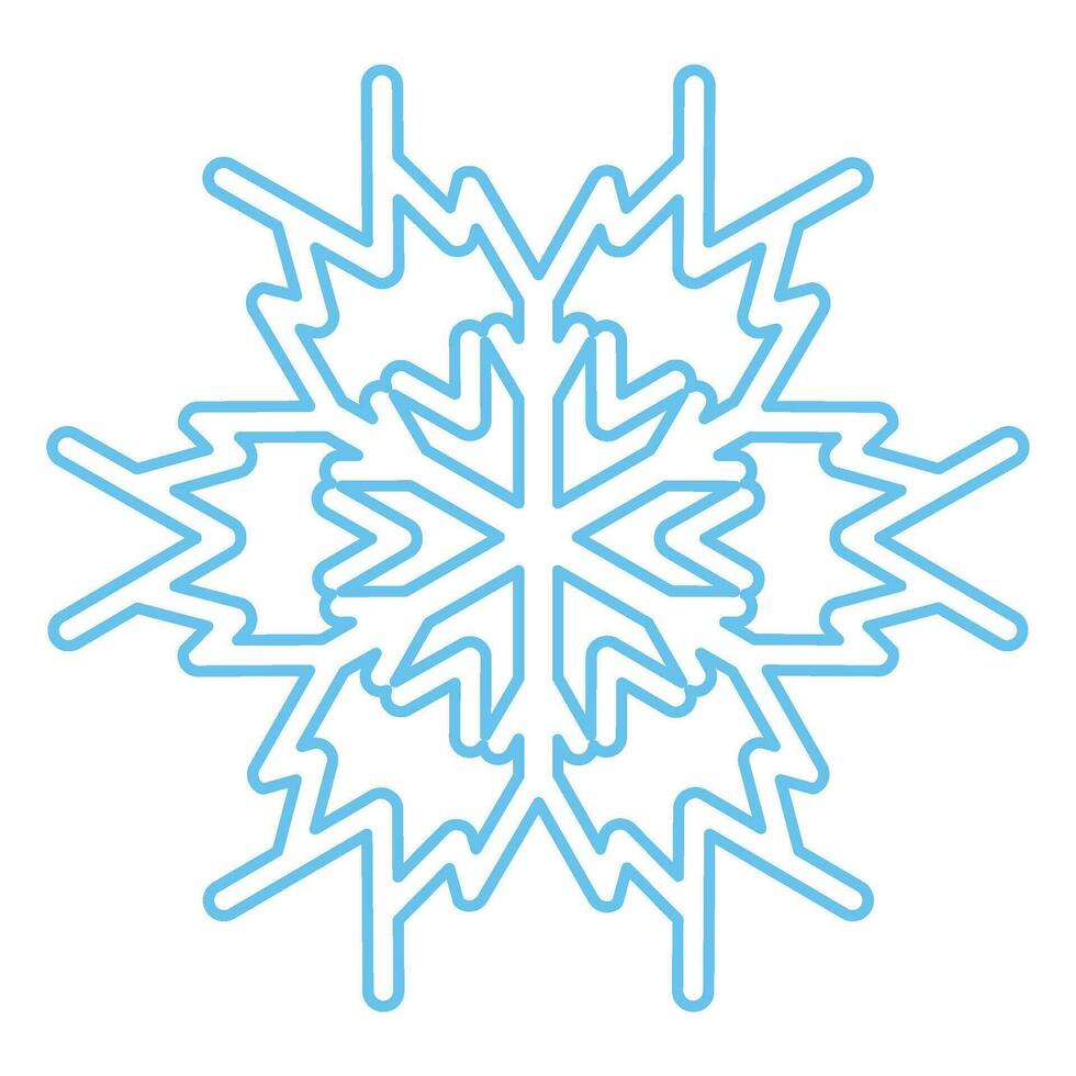 invierno azul mullido copo de nieve Delgado acariciado icono vector