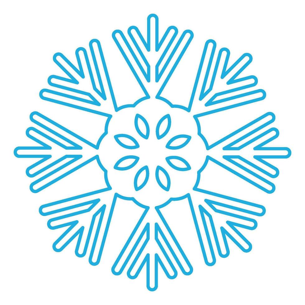 invierno azul mullido copo de nieve Delgado acariciado icono vector