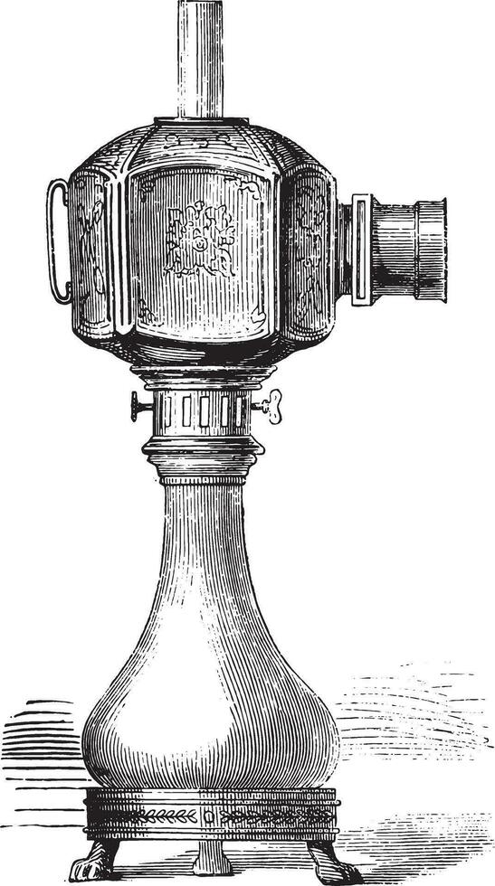 Magic Lantern, vintage engraving. vector