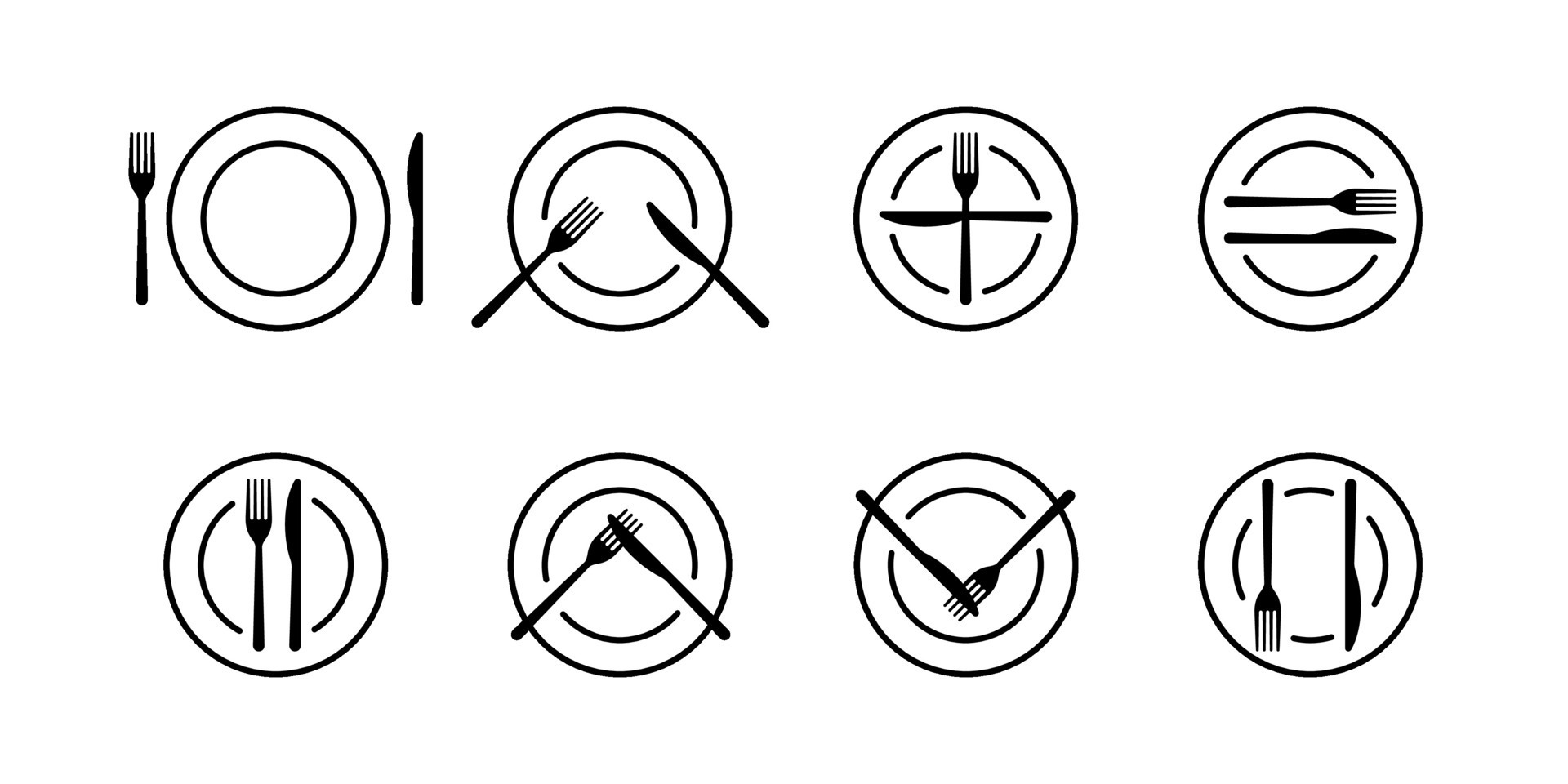 Arrangement of cutlery in table etiquette sign. Language of cutlery