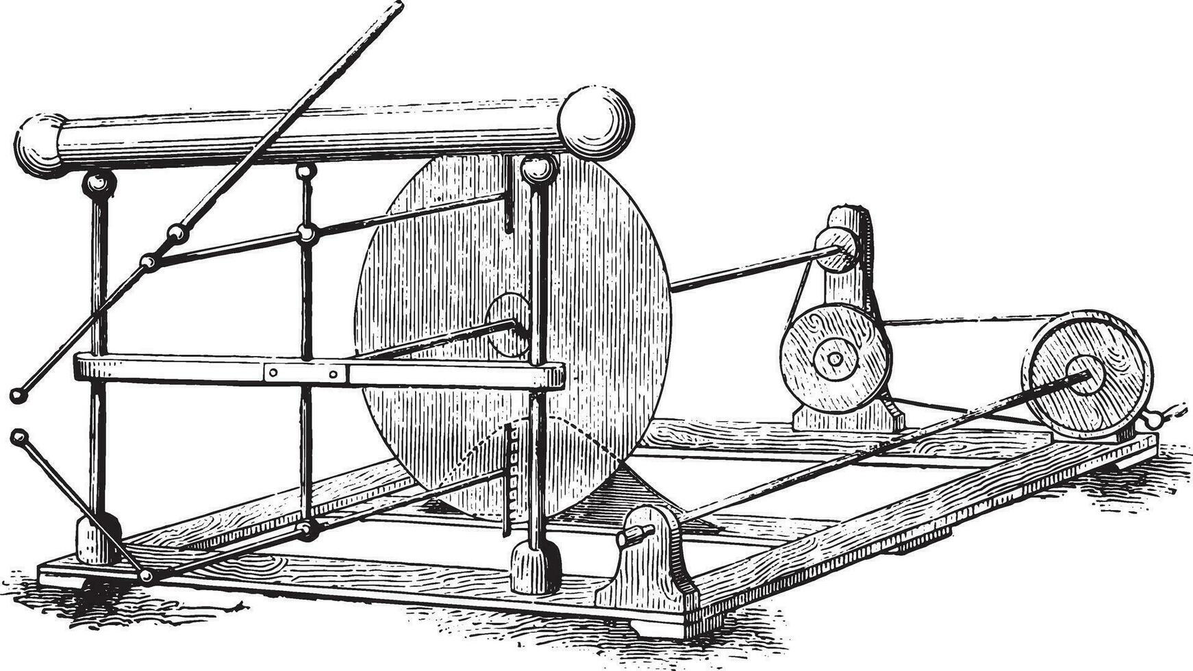 New electric machine, vintage engraving. vector