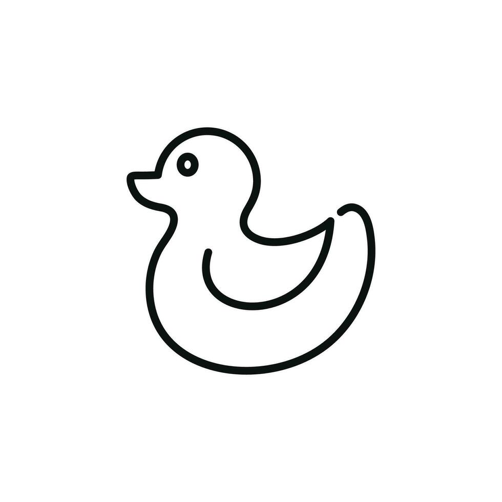 Rubber duck line icon isolated on white background vector