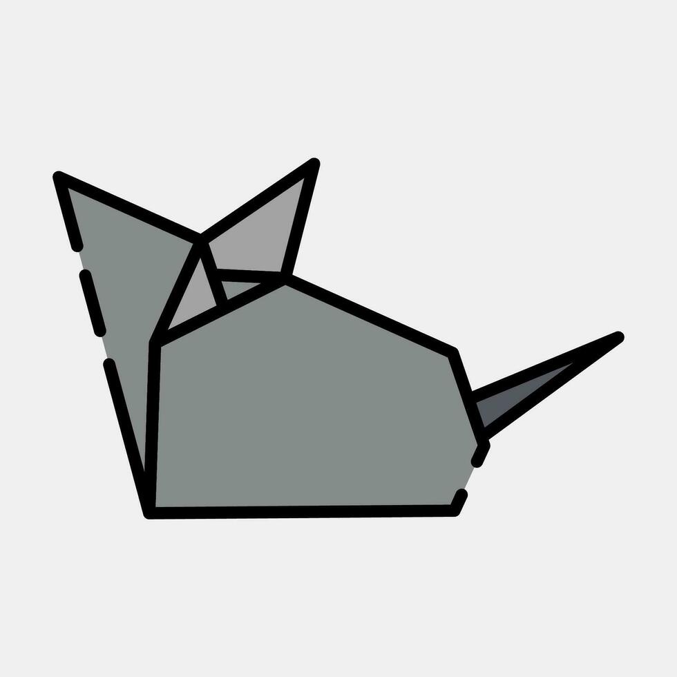 Icon mouse origami. Chinese Zodiac elements. Icons in filled line style. Good for prints, posters, logo, advertisement, decoration,infographics, etc. vector