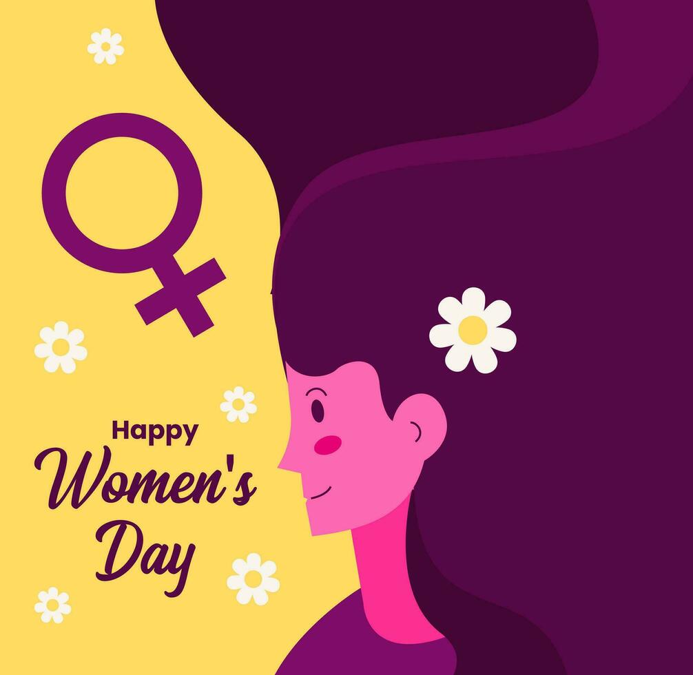 Women's day social media greeting card post design template vector