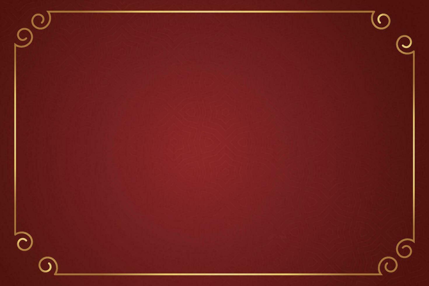 Vector chinese frame border, rectangle and circle design on red background
