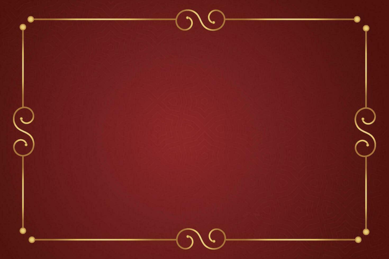 Vector chinese frame border, rectangle and circle design on red background