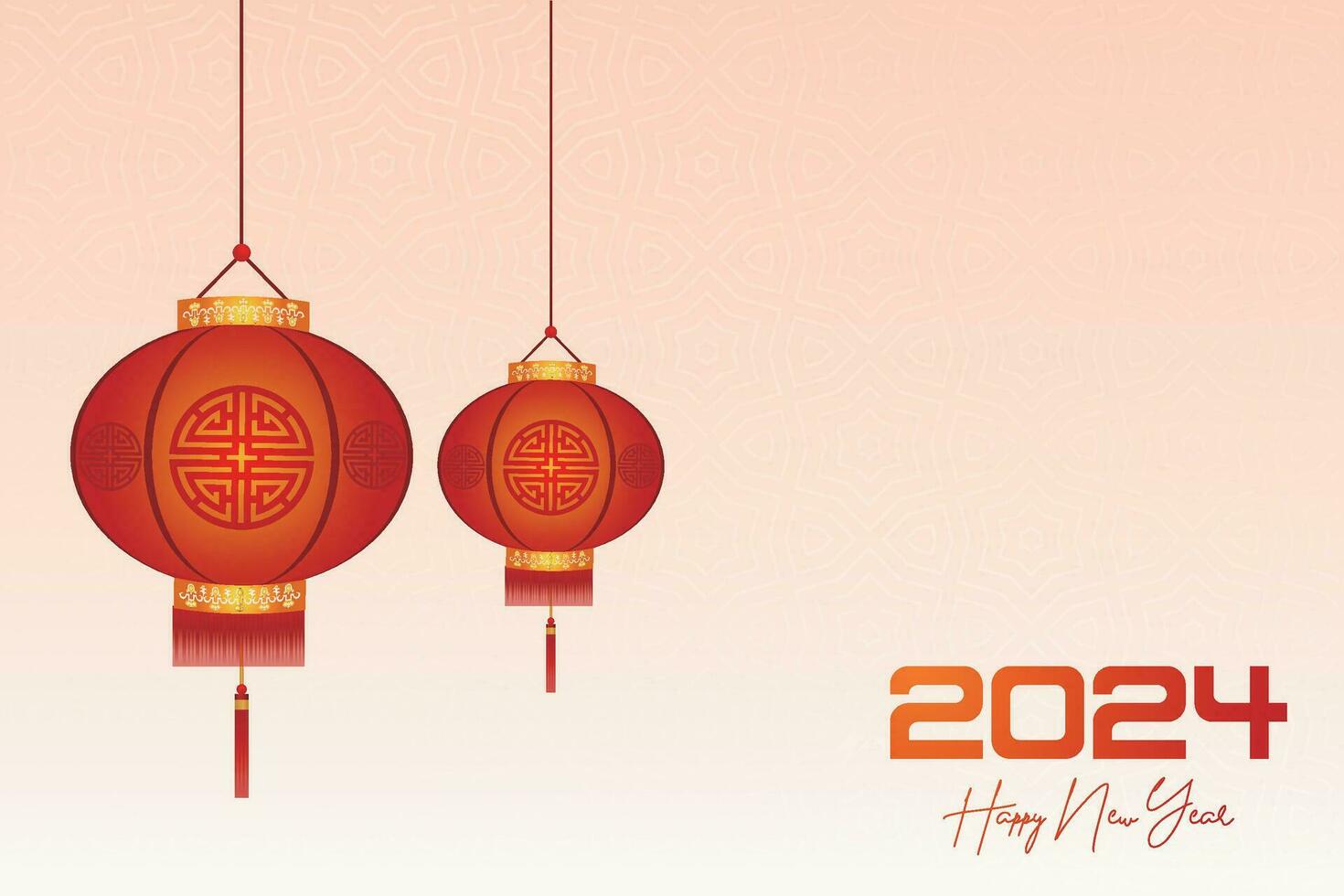 Chinese Lunar New Year festival 2024 celebration, Happy New Year background decorative elements. vector