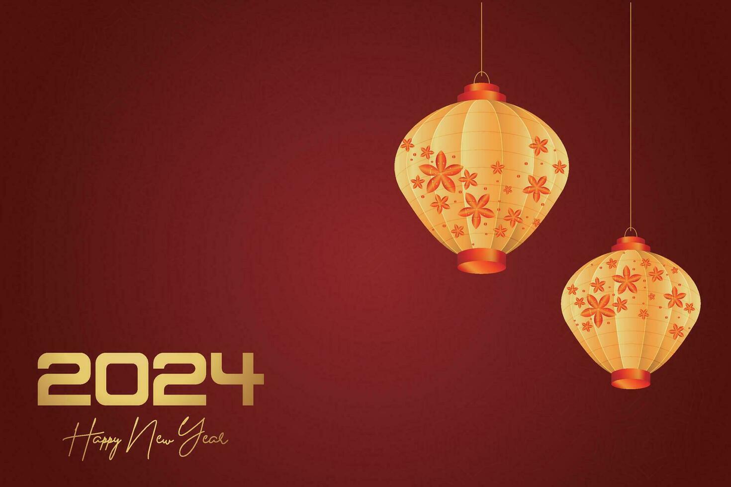 Chinese Lunar New Year festival 2024 celebration, Happy New Year background decorative elements. vector