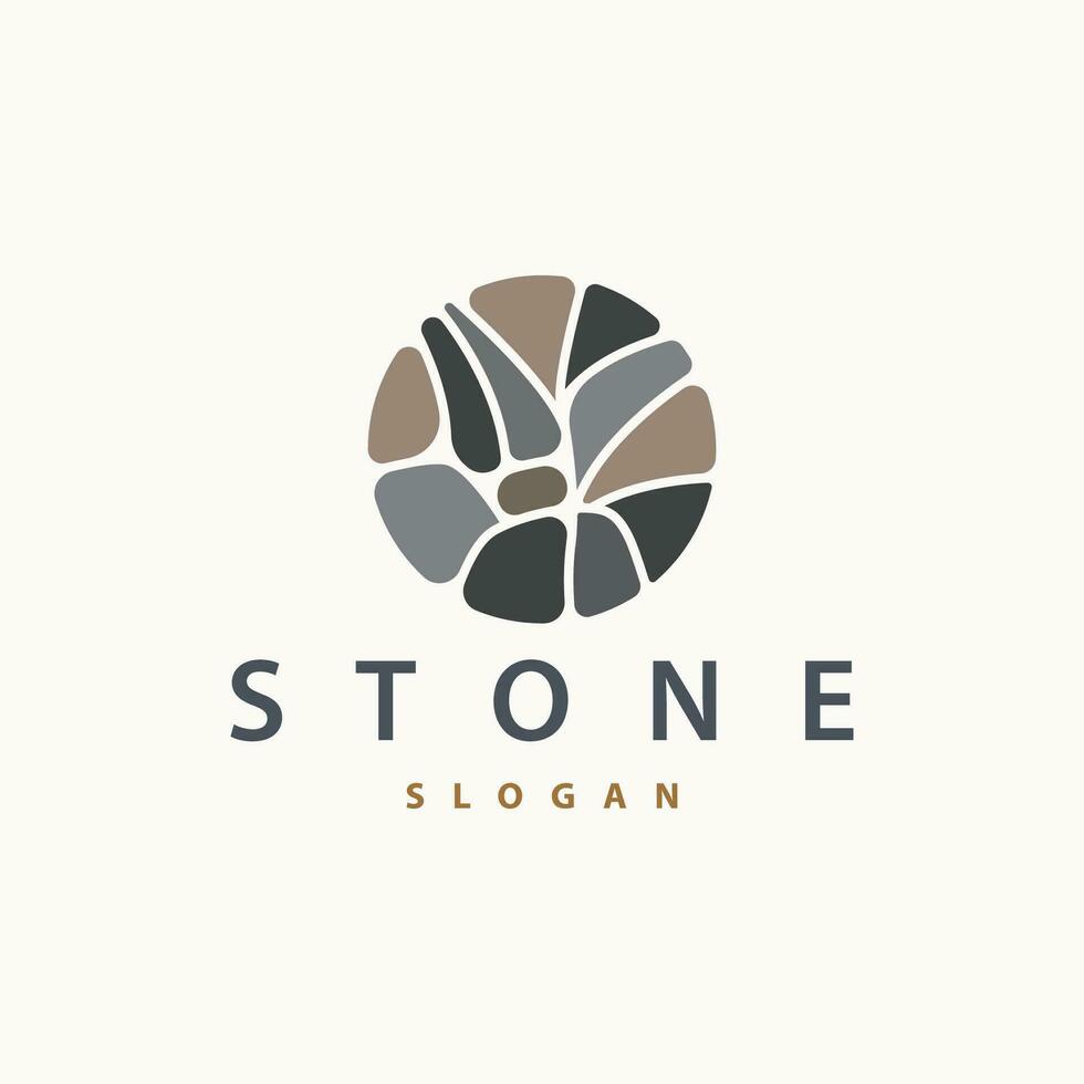 Stone Logo, Premium Elegant Design, Stone Balance Vector, Stepping Rock Walking Icon Illustration Design vector