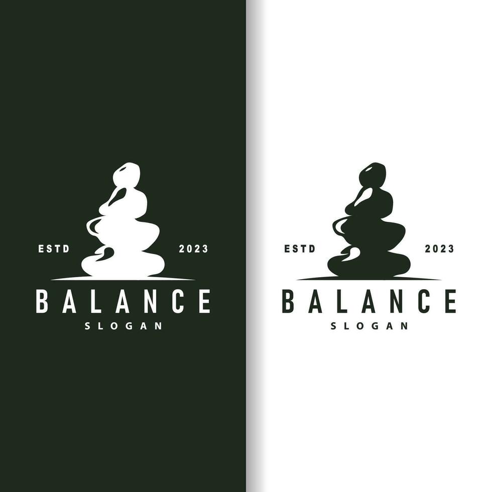 Stone Logo, Premium Elegant Design, Stone Balance Vector, Stepping Rock Walking Icon Illustration Design vector