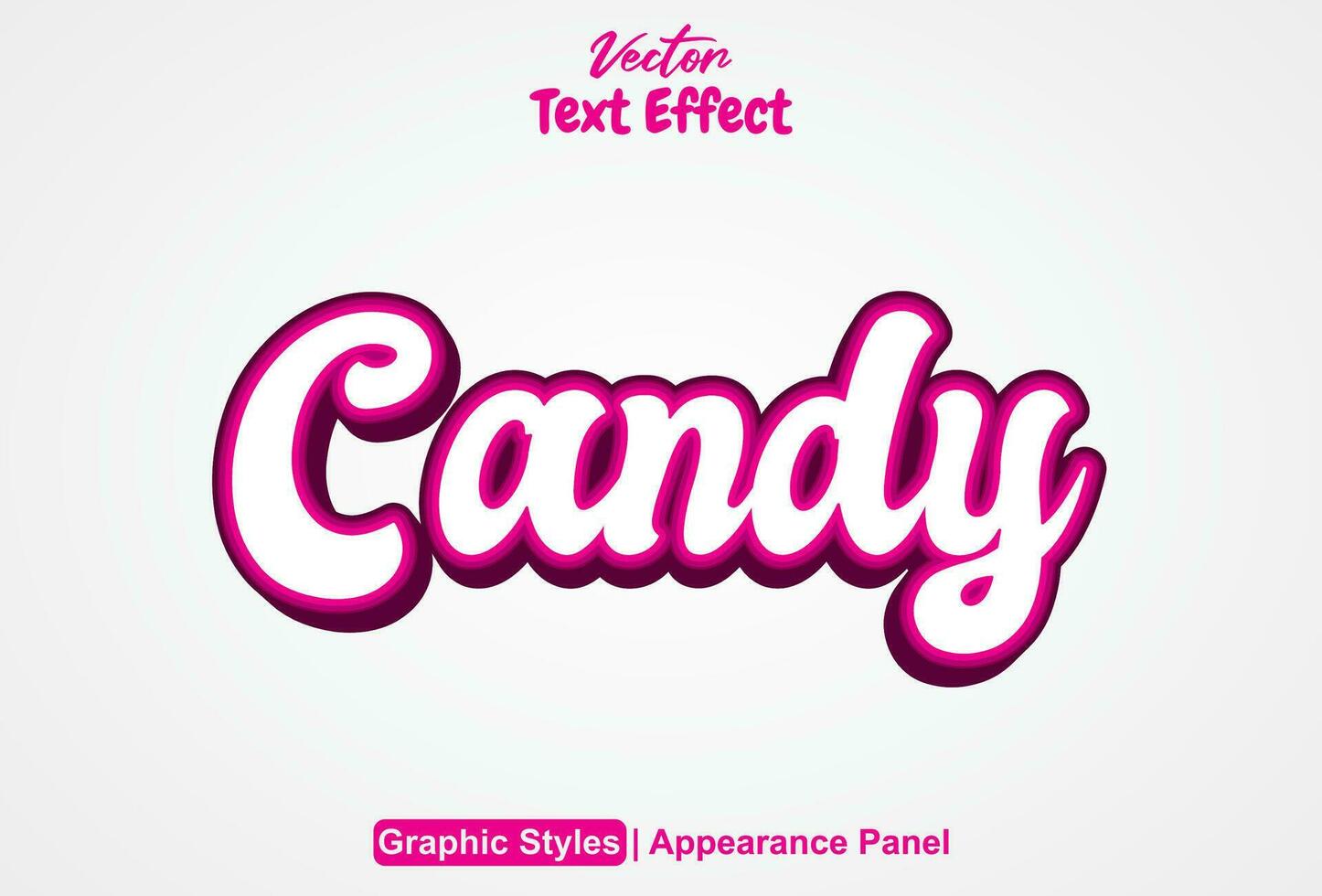 candy text effect with pink graphic style editable vector