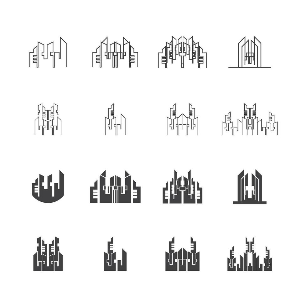 horizonte de la ciudad moderna. silueta de la ciudad. ilustración vectorial en diseño plano vector