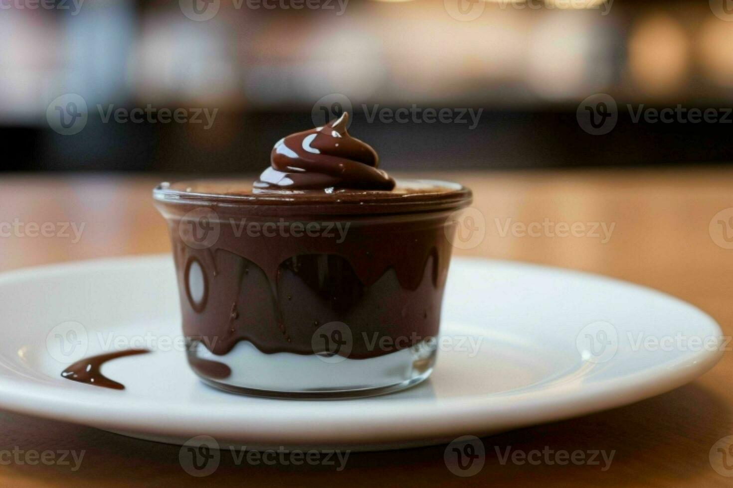 AI generated chocolate pudding. Pro Photo