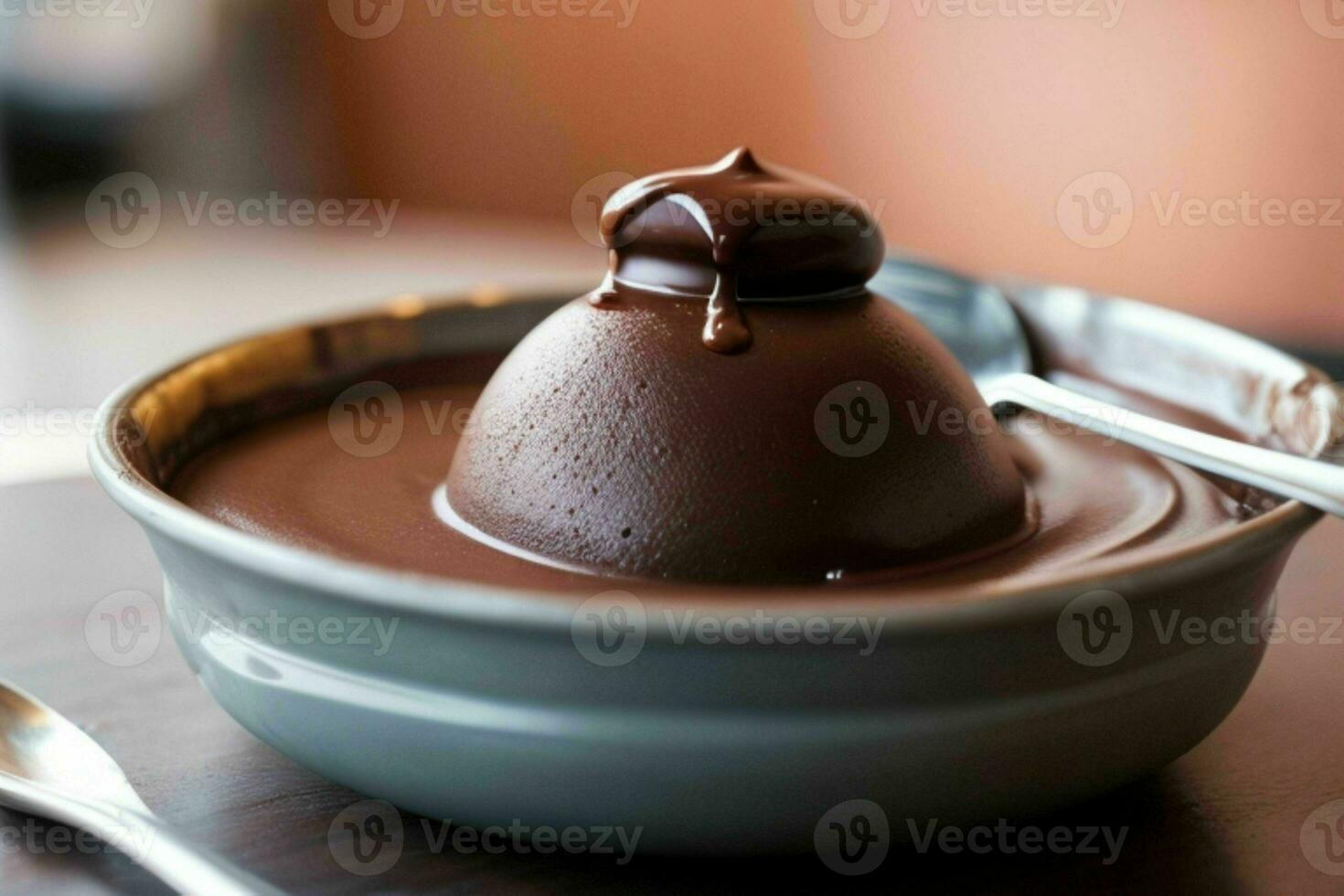 AI generated chocolate pudding. Pro Photo