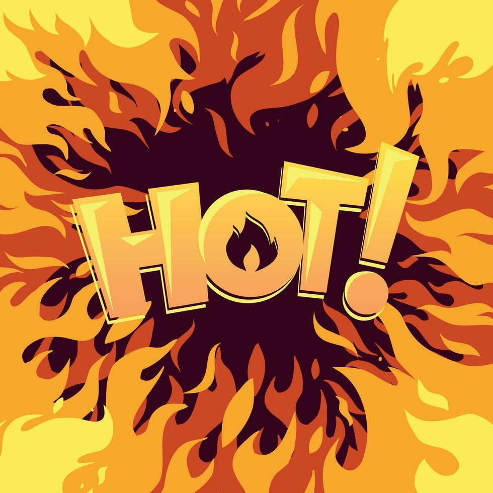 Image of a hot fire frame. It's HOT vector