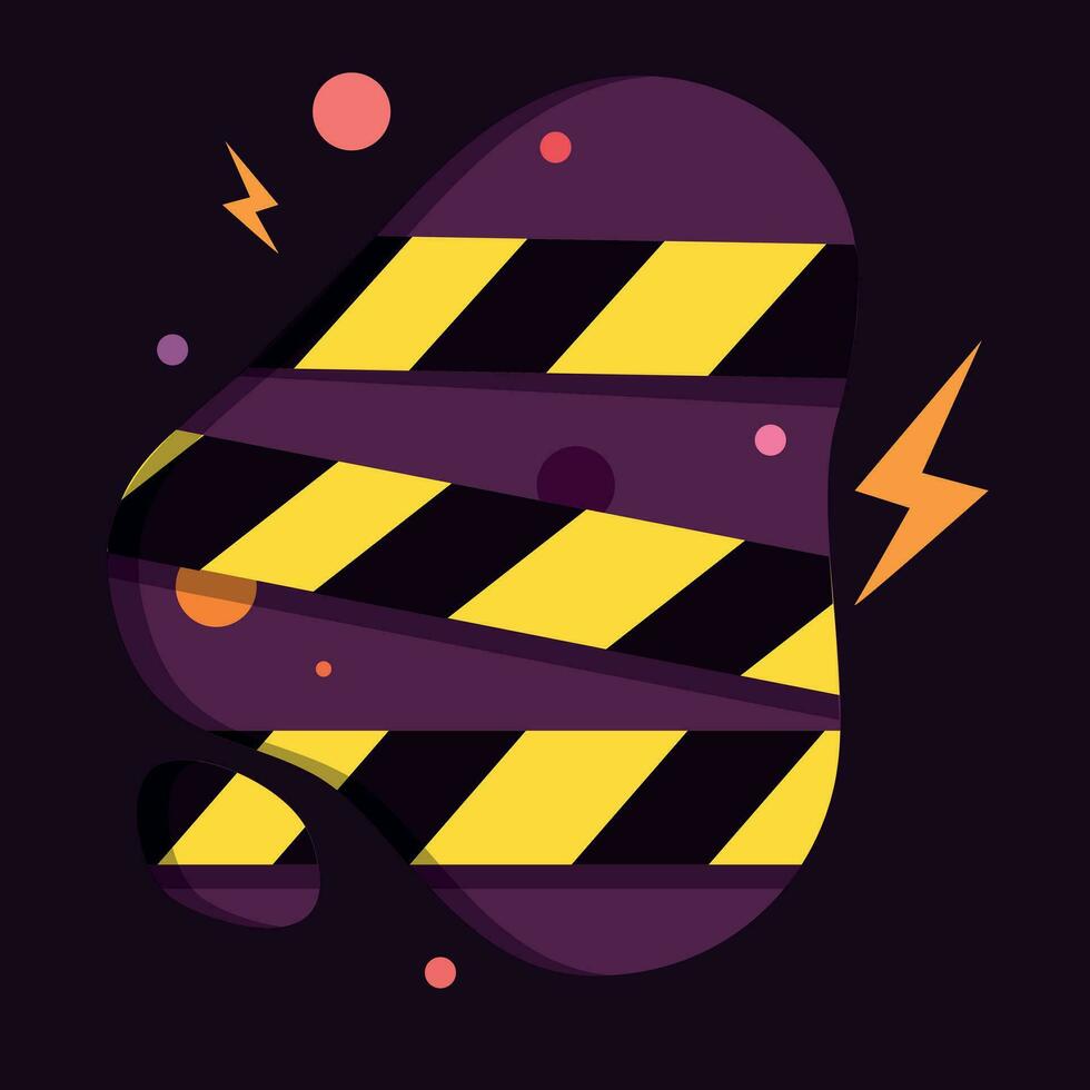 Closed access image. Illustration of a yellow and black stop tape vector