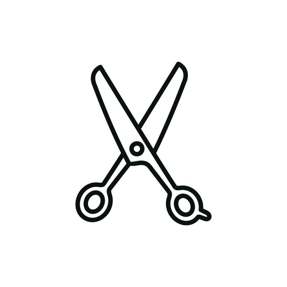 Scissors line icon isolated on white background vector