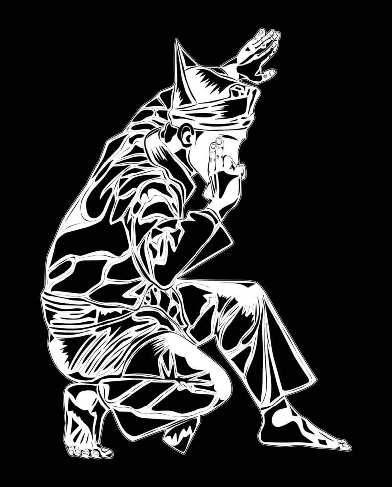 Silat movement images, suitable for designing t-shirts, posters, logos, educational images and others vector