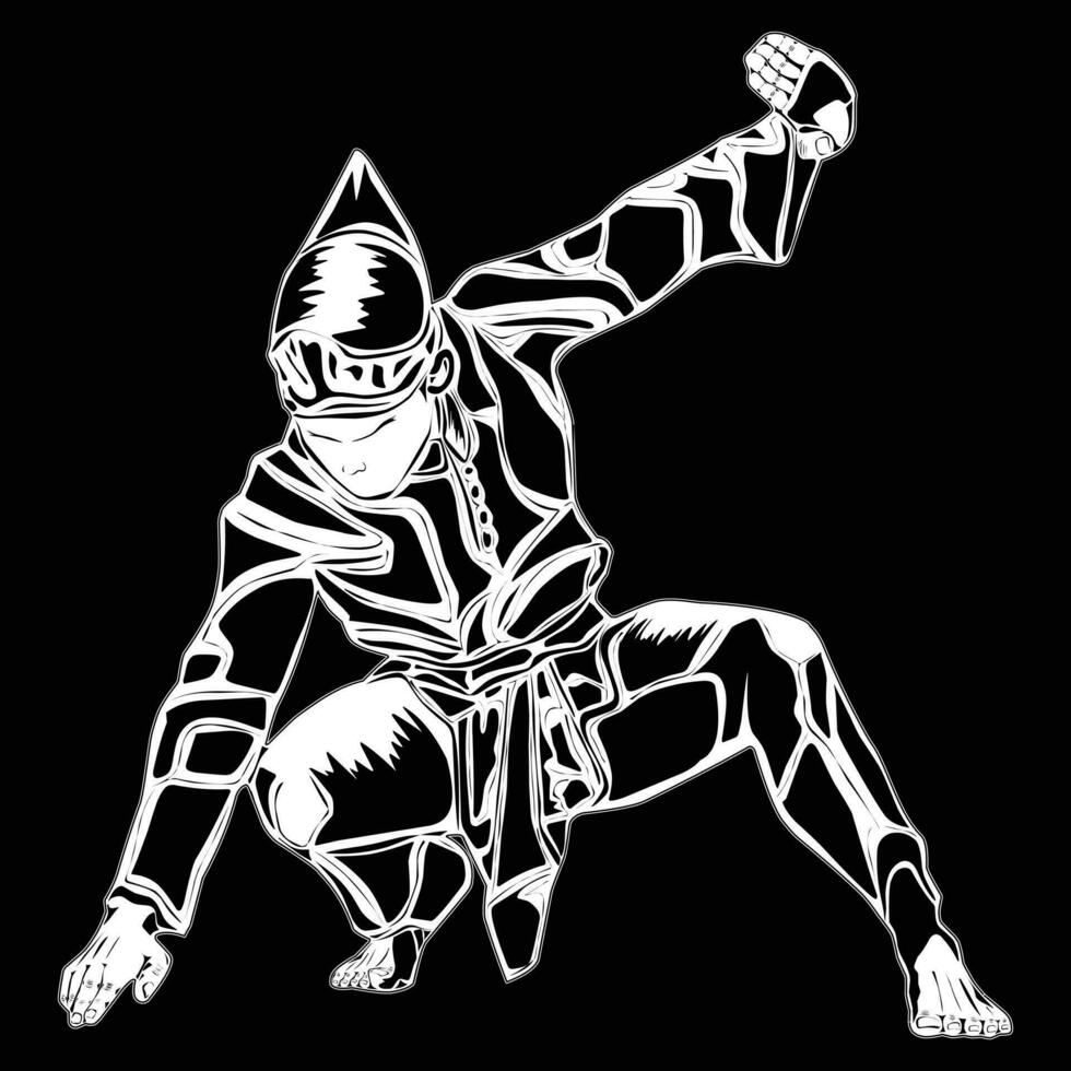 Silat movement images, suitable for designing t-shirts, posters, logos, educational images and others vector