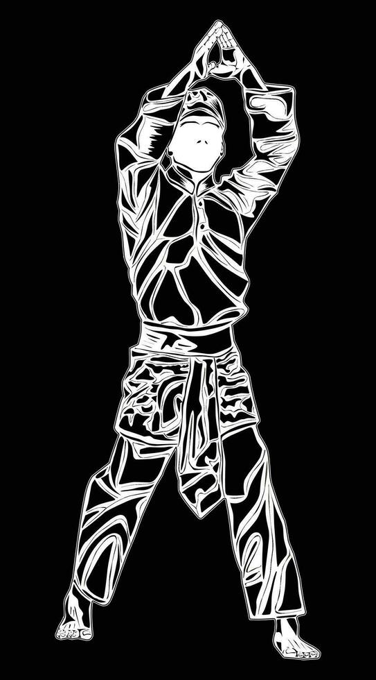 Silat movement images, suitable for designing t-shirts, posters, logos, educational images and others vector