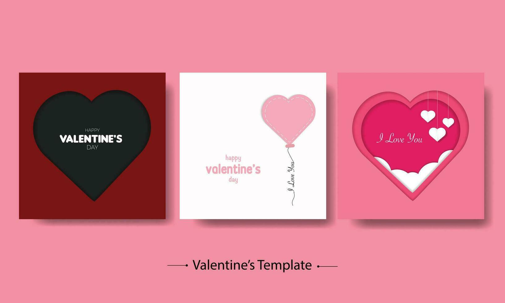 contento San Valentín día tarjeta modelo haz con corazones vector