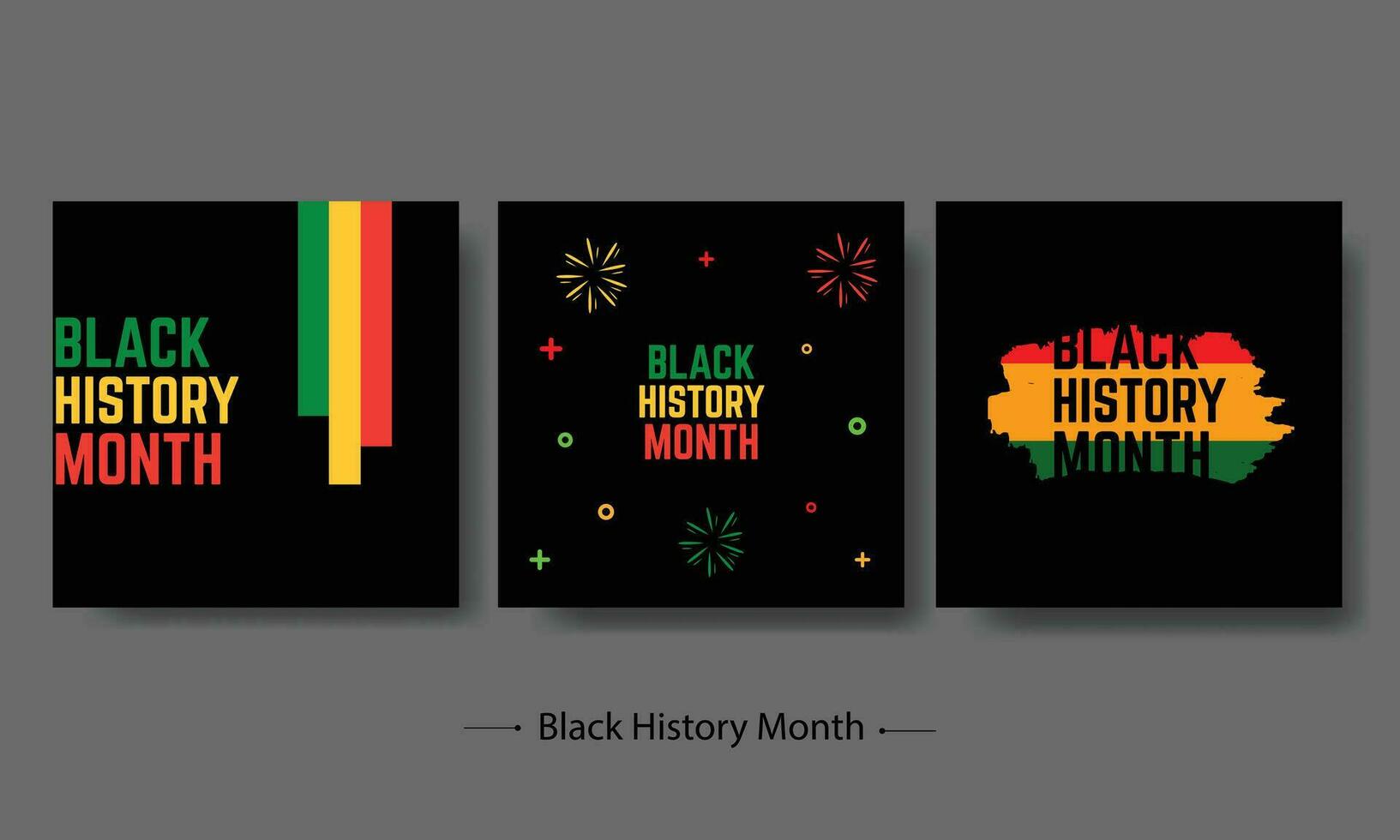 Black History Month Background Template Bundle vector