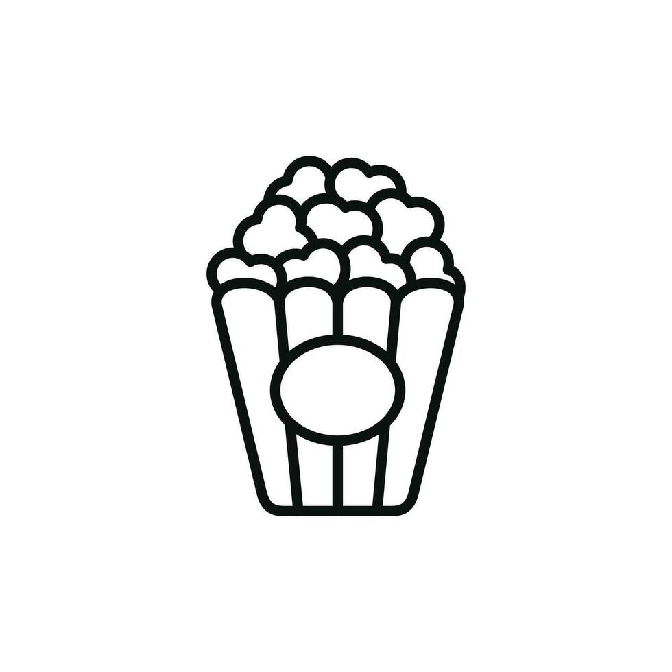 palomitas de maiz línea icono aislado en blanco antecedentes vector