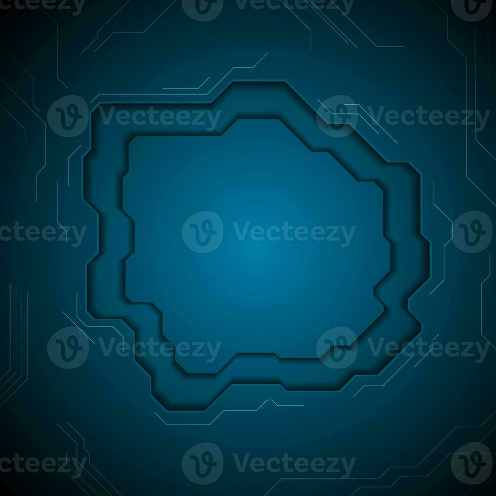Dark blue technology abstract background with circuit board photo