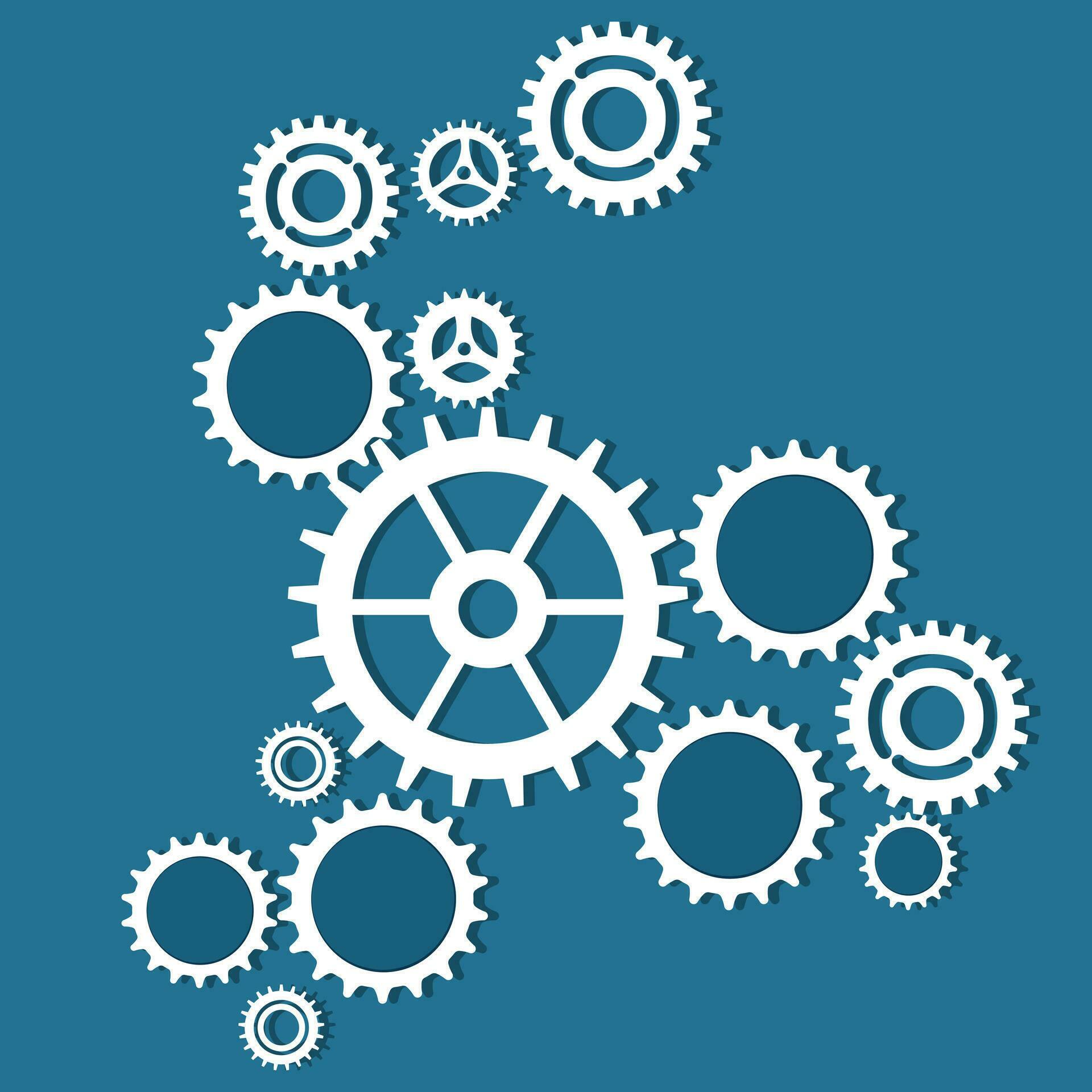 Abstract gear background with geometric gear wheels. Space for gear