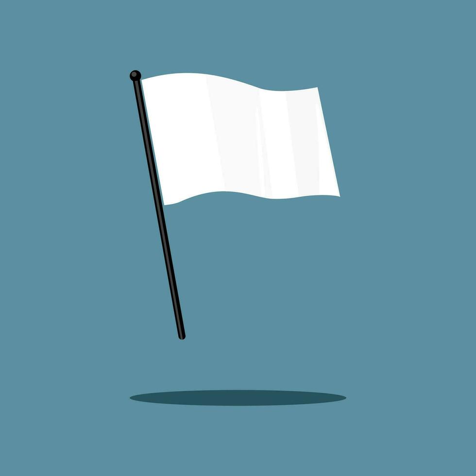 White flag. Clean horizontal waving flag isolated on background. Vector illustration