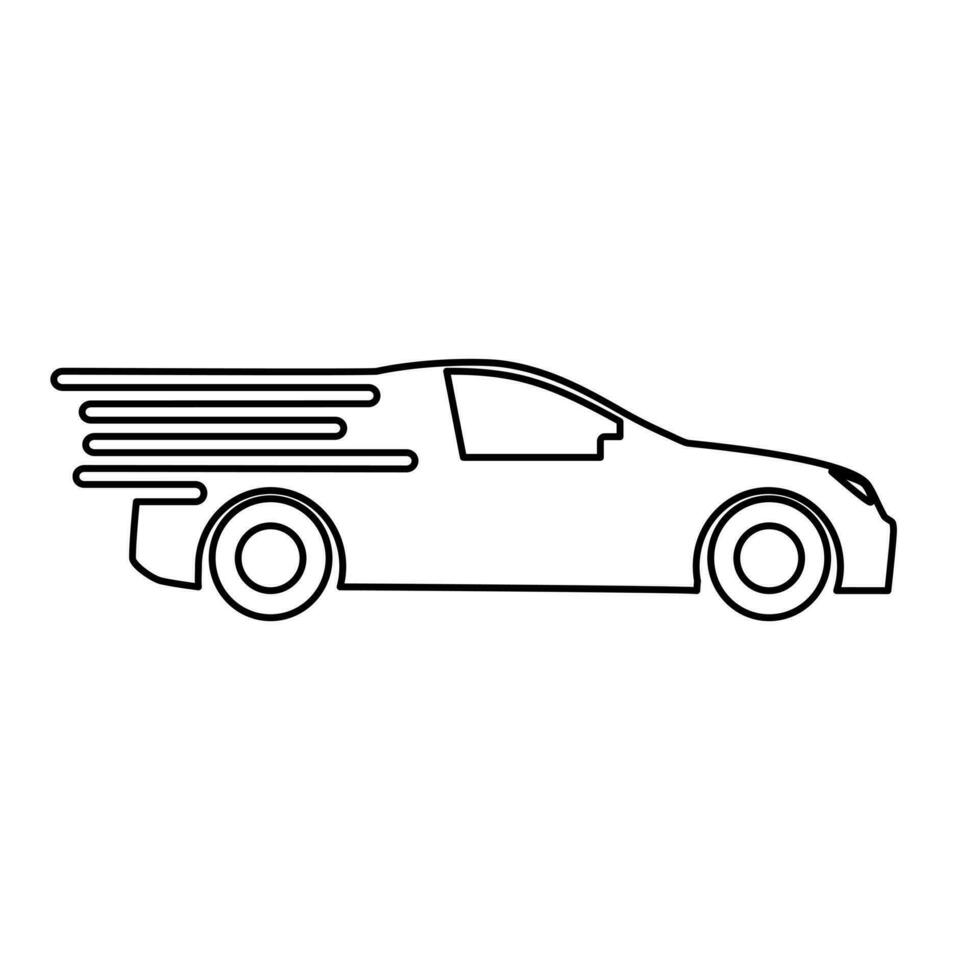 silueta coche. rápido Envío entrega plano icono para transporte. vector ilustración