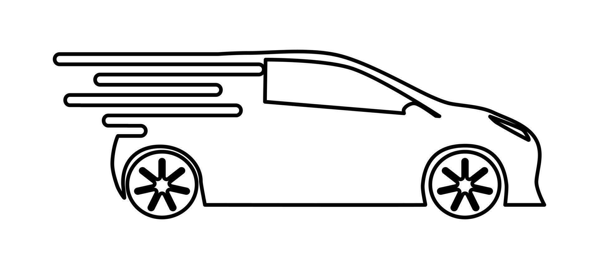 silueta hatchback coche. rápido Envío entrega plano icono para transporte. vector ilustración